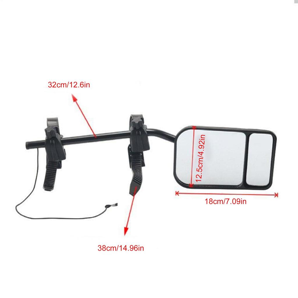 Mirror Extenders for Towing 2 Pieces Clip-On Towing Mirrors Extender Rotatable Rearview Lens Extension for Auto RV Boat SUV Van