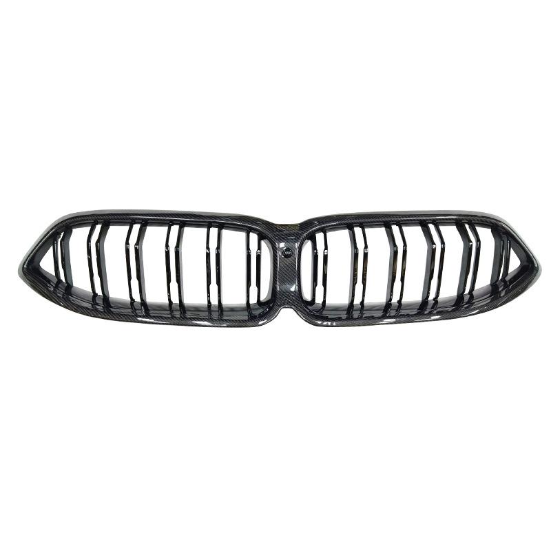 BMW 8 Series G14/G15 Facelift Gloss Black/Carbon Fiber Double Line Mesh Front Grille