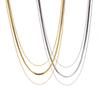 Minimalist Gold-Plated Triple-Layer Snake Bone Chain Necklace