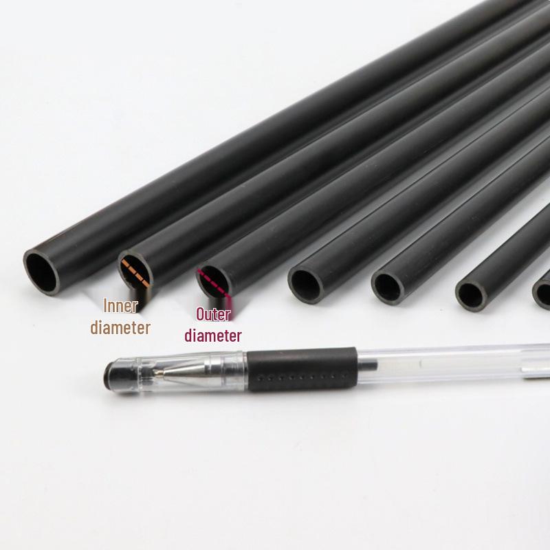Pure Black PVC Tube: 5-50mm Small Diameter, Thin, Round, Hard, Ideal for Water or Wire Applications.