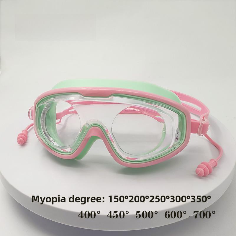 Unisex plavecké brýle s velkou obroučkou a ochranou proti krátkozrakosti – nepromokavé, s vysokým rozlišením, vodotěsné