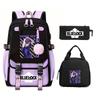 Peripheral Printed Backpack Leisure Student School Bag Pencil Bag Lunch Bag Set