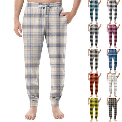 Men's Drawstring Pocket Cuffed Casual Pants Home Sleep Pants