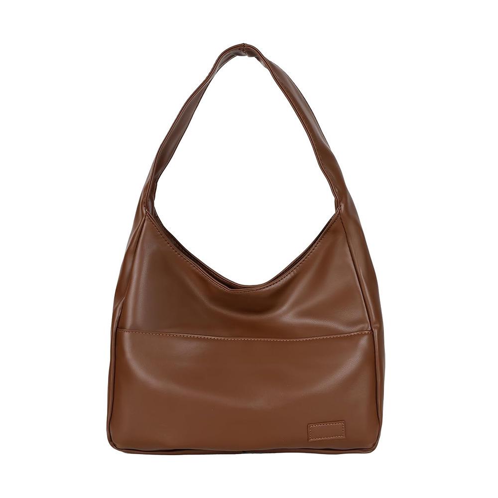 Large Capacity Soft Leather Tote - 2025 Spring/Summer Commuting & Versatile Single Shoulder Bag for College Women