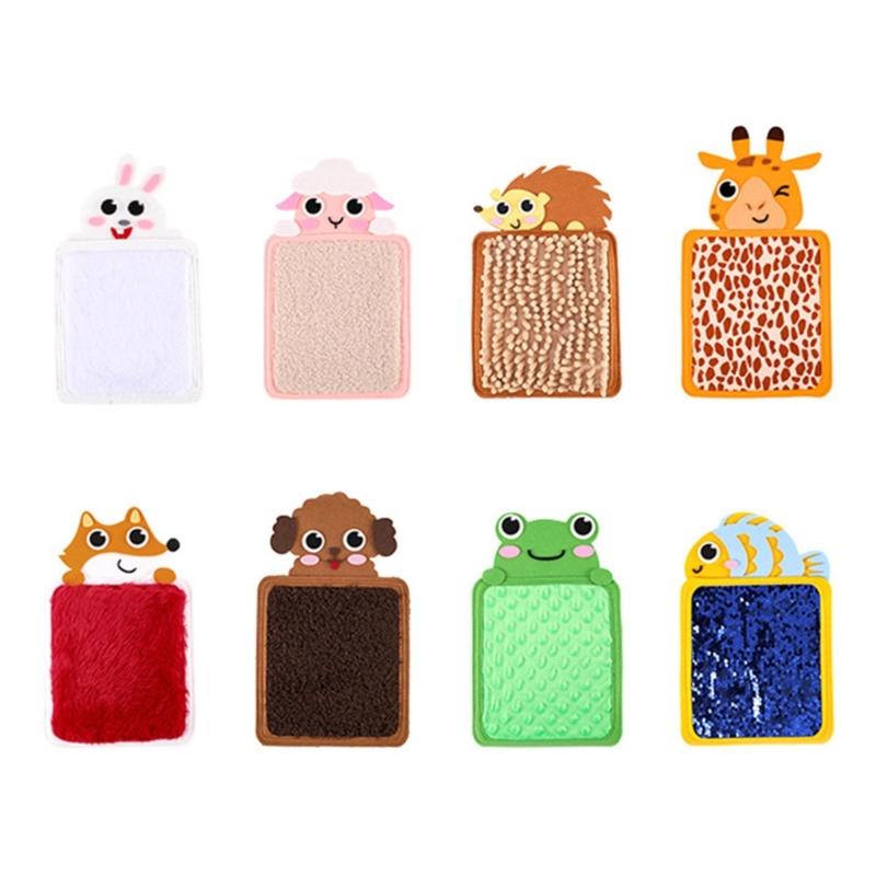 

Sensory Tactiles Mat Developmental Education Toy for Hand Skill Tactiles Board Cartoon Animal Mat Child Learning Gift 8pcs 1