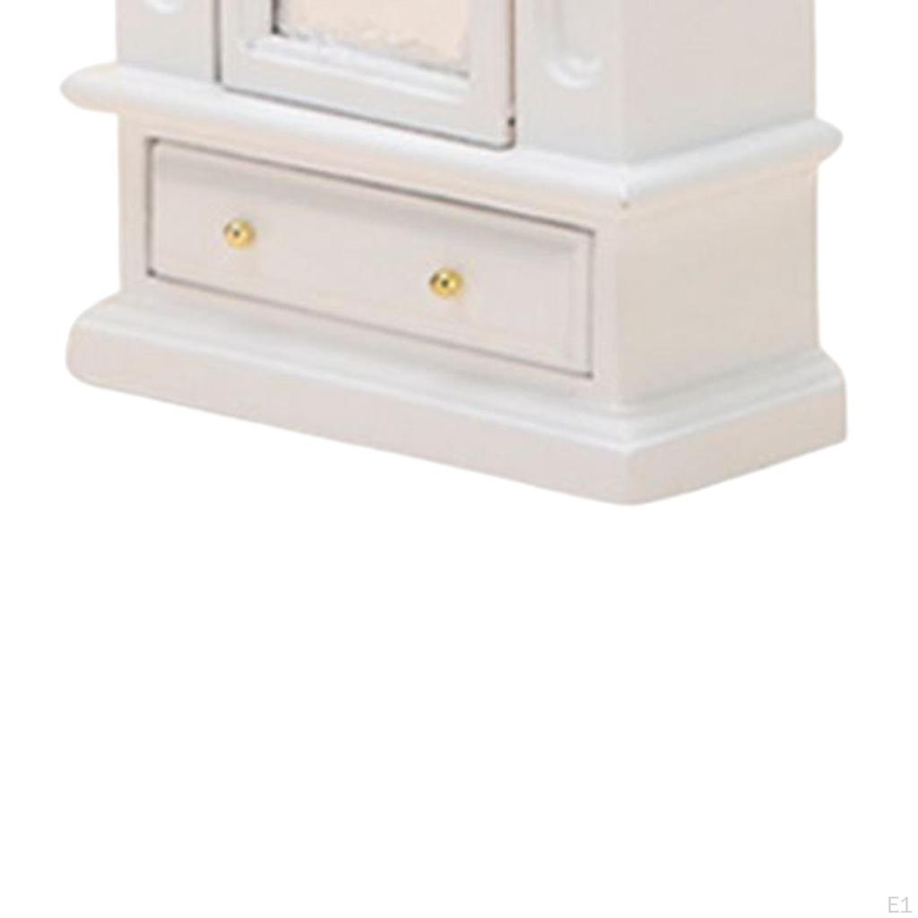 1/12 Dollhouse Cabinet with Mirror,Drawer Miniature Wooden Furniture Ornaments Professional for