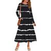 Women's  Printed Casual Dress Spring Autumn Pocket Round Neck Long Sleeve Dresses