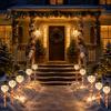 Outdoor Lighting for Courtyard 5Pcs Solar Christmas Yard Stake Light, Waterproof LED Garden Lamp with Lights Snowman Santa Claus Design, Holiday Lawn