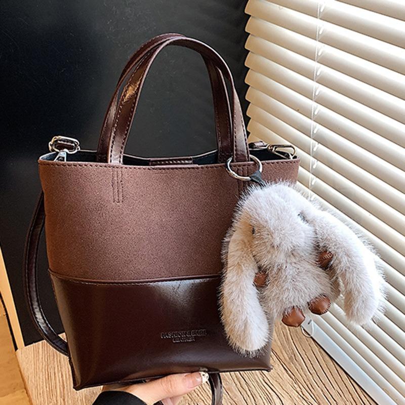 Casual retro simple shoulder bag fashionable personalized messenger bag winter new women's trend bucket bag