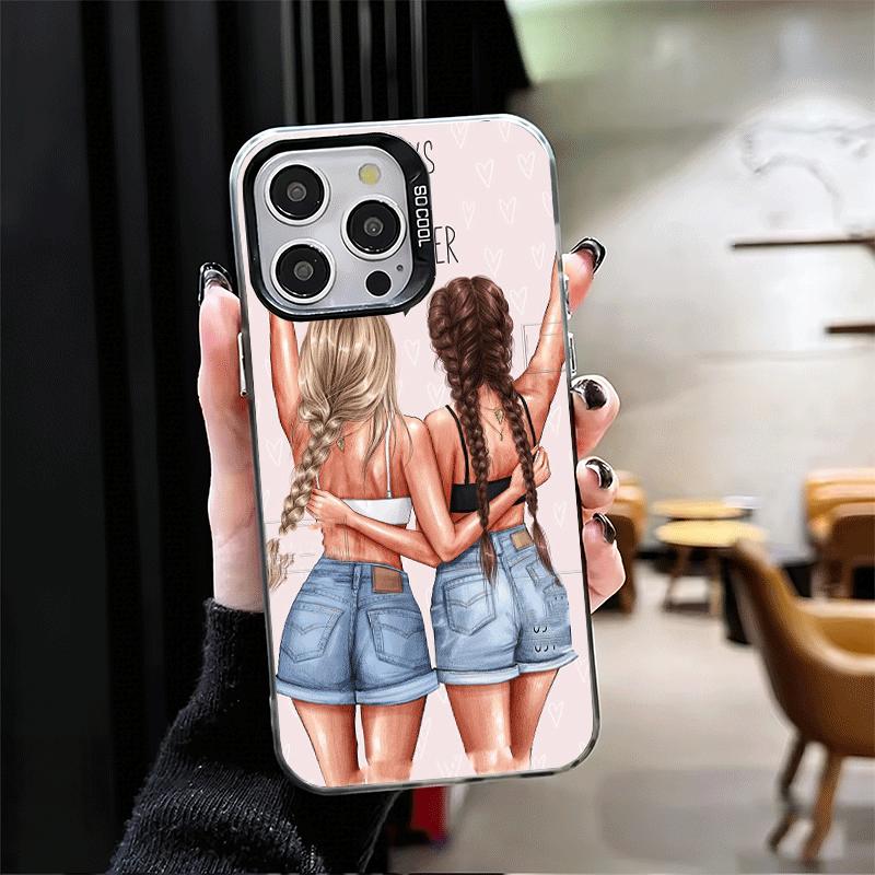 Best Friends Forever Girls Soft Phone Case for iPhone 15 16 17 Pro Max 17Air 16E 14 Plus 13 12 Mini Shockproof Cover Back Shell