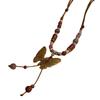 Vintage Butterfly Beads Woven Chain Pendant Necklace For Women Charm Aesthetics Elegant Clavicle Chain Chinese Ethnic Jewelry