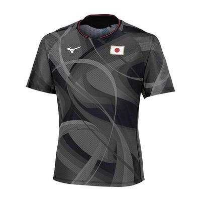 Table Tennis All Japan Design Game Short Size M Wear, Shirt, Sleeve, Unisex, Black, (82JAB500)