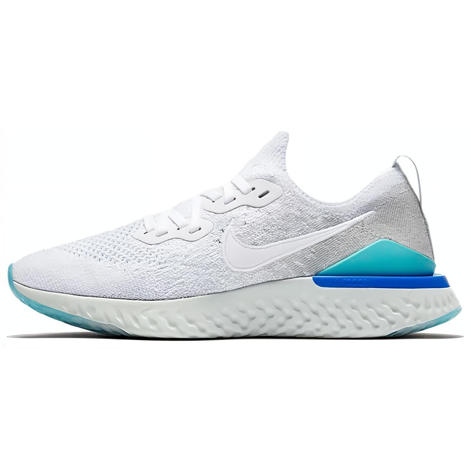 

Жіночі кросівки Nike Epic React Flyknit 2 Білі зі світло-аквамариновим BQ8927-105 44.5