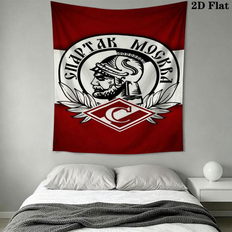 Spartak Moscow Fire Wall Hanging Printed Fabric Blanket Decorative Tapestries for Bedroom Living Room Home Decor