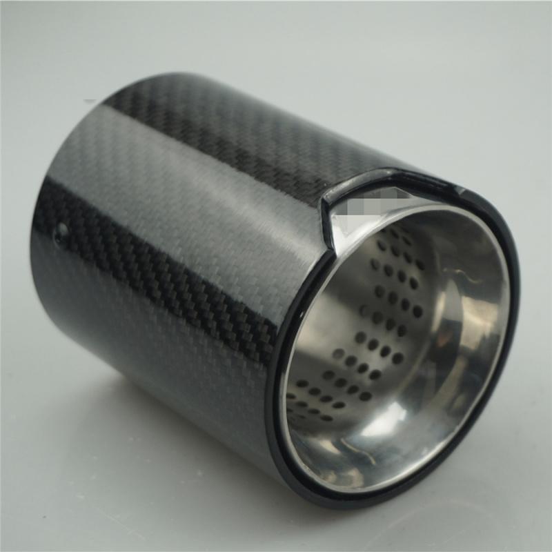 2Pcs 3Inch Inlet 3.66Inch Outlet Car Real Carbon Fiber Exhaust Tips For Bmw Usa