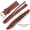 Watchband 18mm 20mm 22mm Genuine Leather Watch Strap Belt Manual Men Thick Brown Black Watchbands Buckle Watches Accessories