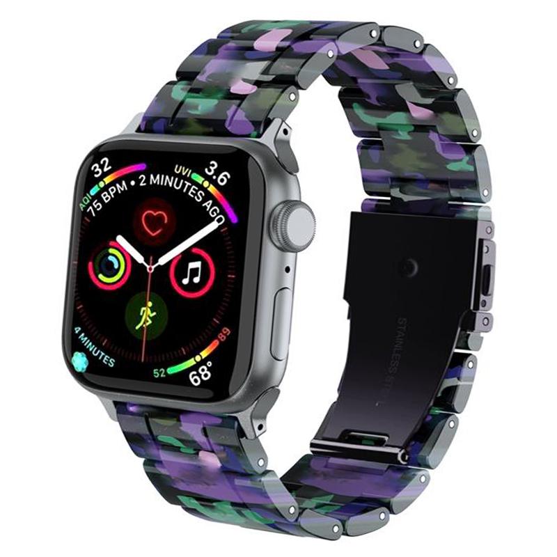 Resin Strap for Apple Watch Band 44mm 40mm 42mm 40mm Accessoreis Luxury Watchband Belt Bracelet iWatch Series 3 4 5 Se 6 Band
