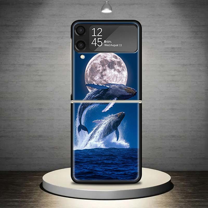 Humpback Whale Sea Giant Phone Case For Samsung Galaxy Z Flip 7 6 5 4 3 5G Shockproof Cover Z Flip7 Flip6 ZFlip5 Flip3 Flip4 Lux