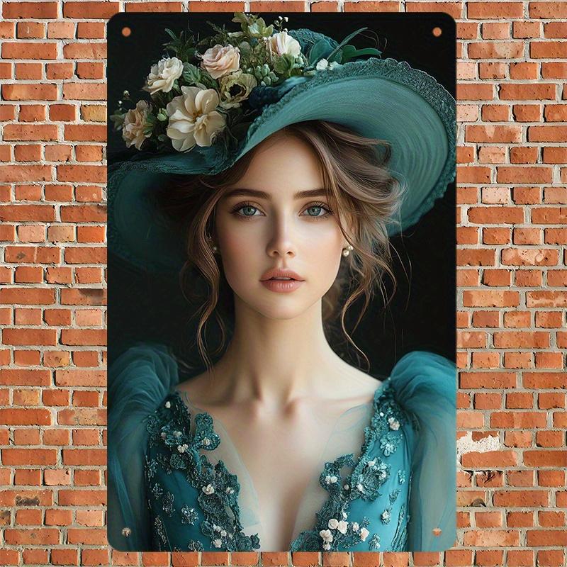 Vintage Metal Sign D Flat Art Poster for Home Decor x Inch PreDrilled Wall Hanging for Womens Luxury Fashion Gift