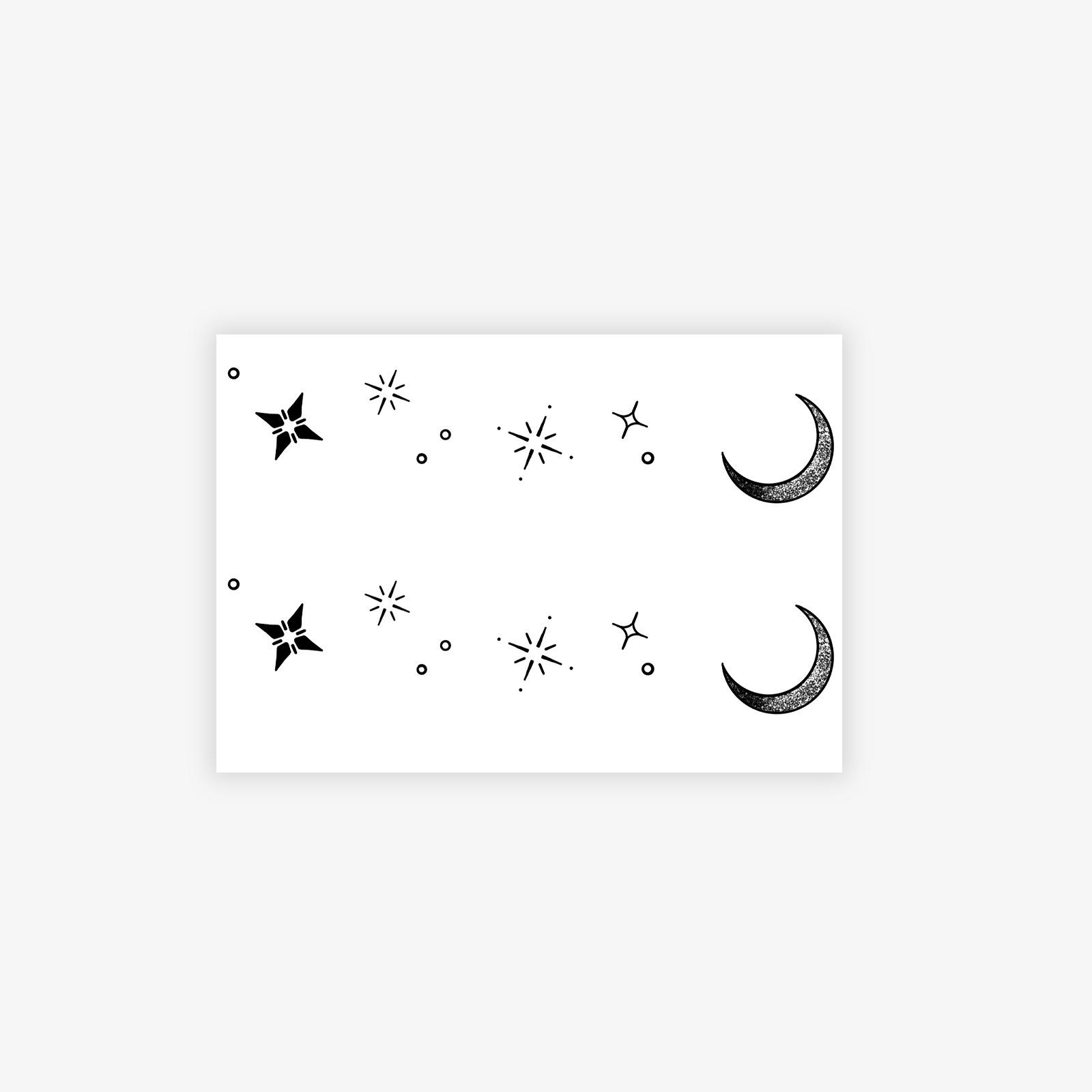 

Herbal Semi-Permanent Premium Sense Simple Moon Star Clavicle Tattoo Sticker 10*7