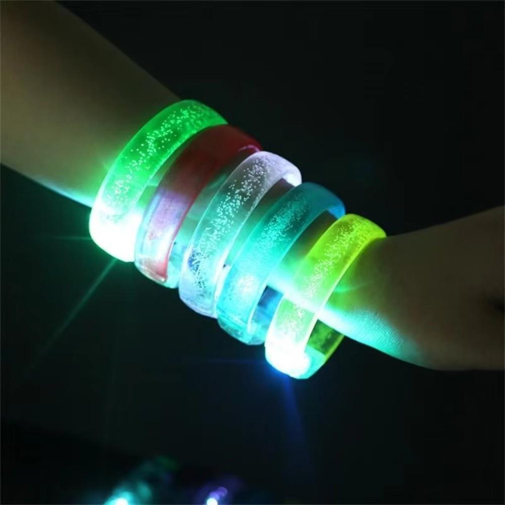 10 Pieces Glow in The Dark Light Up Bangle Plastic Flashing Bubble Bracelet  Night Events