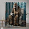 Funny Monkey Animal Shower Curtain with Hooks Waterproof Polyester Fabric Bathroom Modern Minimalist Curtains Decor Bath Room