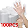 100pcs Disposable Transparent Pe Gloves Food Preparation Gloves Food Handling Uniform Size Clean And Hygienic