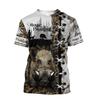 Wild Boar 3D Printed T-shirt Men's Short Sleeve O Collar Outdoor Hunter Animal Loose Dry Breathable Personality Clothing
