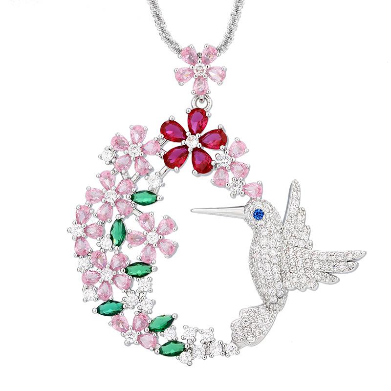 High Jewelry Jewelry Set Luxury Bird Necklace Hollow Opening Ring Women'S Versatile Niche