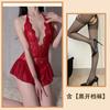 Sexy Lingerie Sexy Lace Uniform Temptation Hollow Open Onesie Women's Hot Pure Desire Pajama Set
