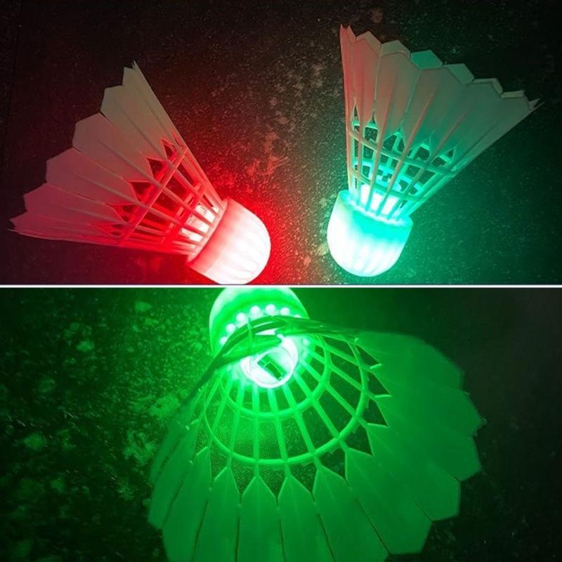 4pcs Light Weight LED Lighting Sport Badminton Night Training LED Glow Shuttlecocks For Outdoor Sports Easy to Use