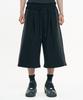 EASY NO EASY One-Pleat Bermuda Sweatpants - Black