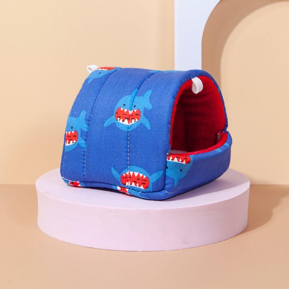 Warm Hamster Cotton Nest Cartoon Print Winter Hamster House Hanging Hamster Nest  Winter