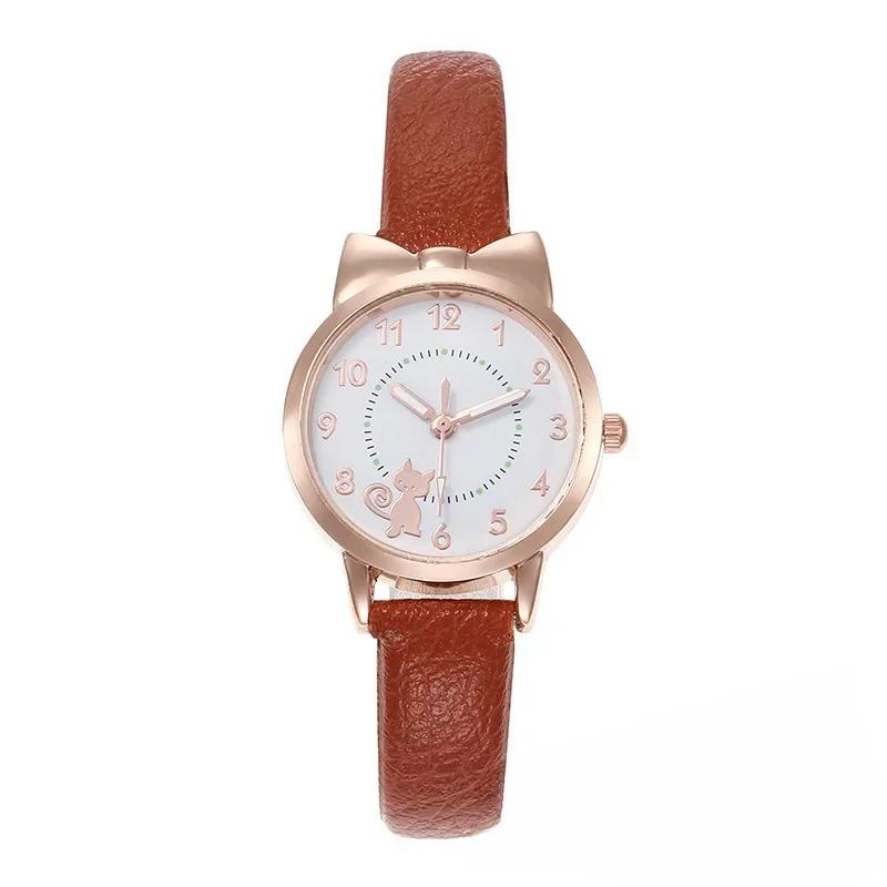 Leisure Minimalist Versatile Watch Personalized Cute Cartoon Cat Non Luminous Pointer for Student Women's Watch