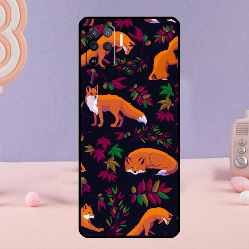 Чехол для телефона с узором лисы для Oppo A58 A18 A38 A78 A98 A17 A77 A80 A40 A60 A16 A76 A96 A74 A94 A54 A15 A57S