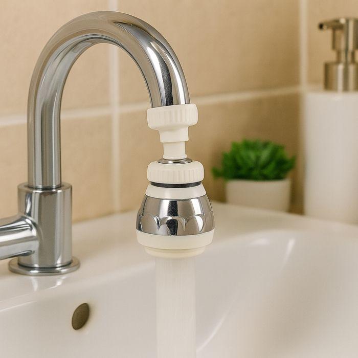 360° Faucet Aerator Chrome White – Water Saving &; Filtration
