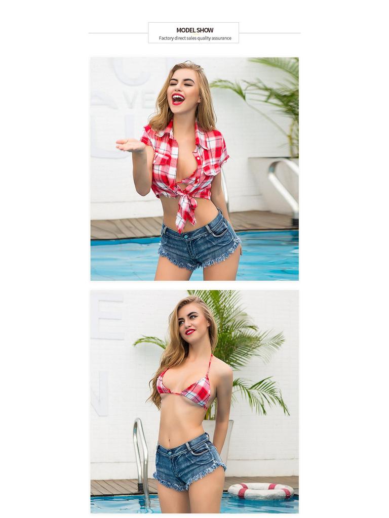 Meileya Women's Sexy Ripped High-Waisted Denim Shorts - Summer Style, Trendy European American Hot Pants