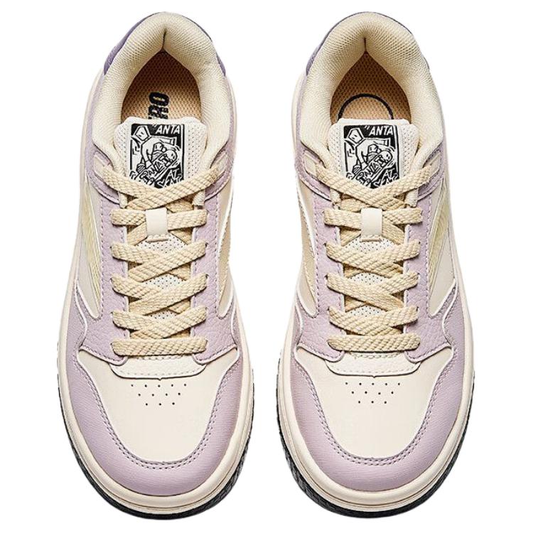 Anta Street Rebel 3 Low Top Skateboard Shoes Women's Beige Purple 922548077-4