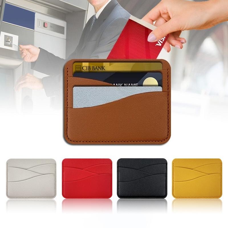 PU Leather ID Card Case Slim Multi-Slot Holder for Bank/Credit Cards