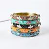 Traditional Flower Bangle Colorful Women's Hand Bracelet Handicraft Vintage Cloisonne Bangle  Girls