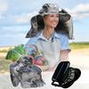 Wide Brim Solar Fan Outdoor Fishing Hat Adjustable Sun Protection Lightweight Breathable Fabric for Hiking Camping Travel
