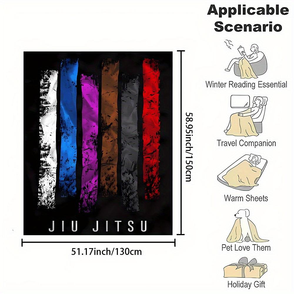 A Versatile Small Blanket with Jujitsu Symbols, Perfect As a Holiday Gift for Family And Friends 130x150cm