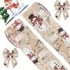 Christmas Snowman Decorative Ribbon Christmas Tree Ribbon for Garland, Wreath Gift Wrapping DIY Crafts Party Decorations