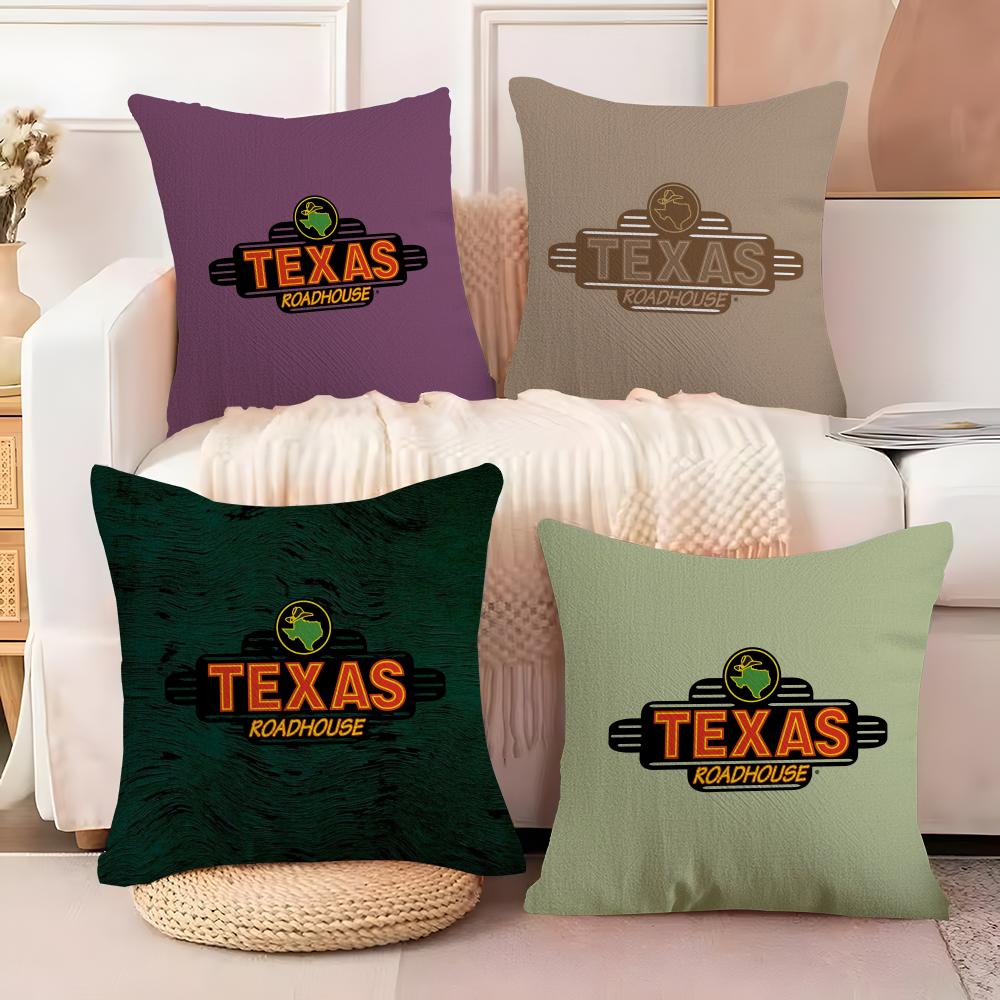 TTexas Roadhouse Cushion Cover Soft Plush Fabric DoubleSided Printed Sofa Cushion Cover for All Seasons Home Decor Gift