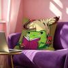 Autumu Mushroom Frog Pillow Case Square DoubleSided Sofa Cushion Cover Bedroom Bedside Pillow