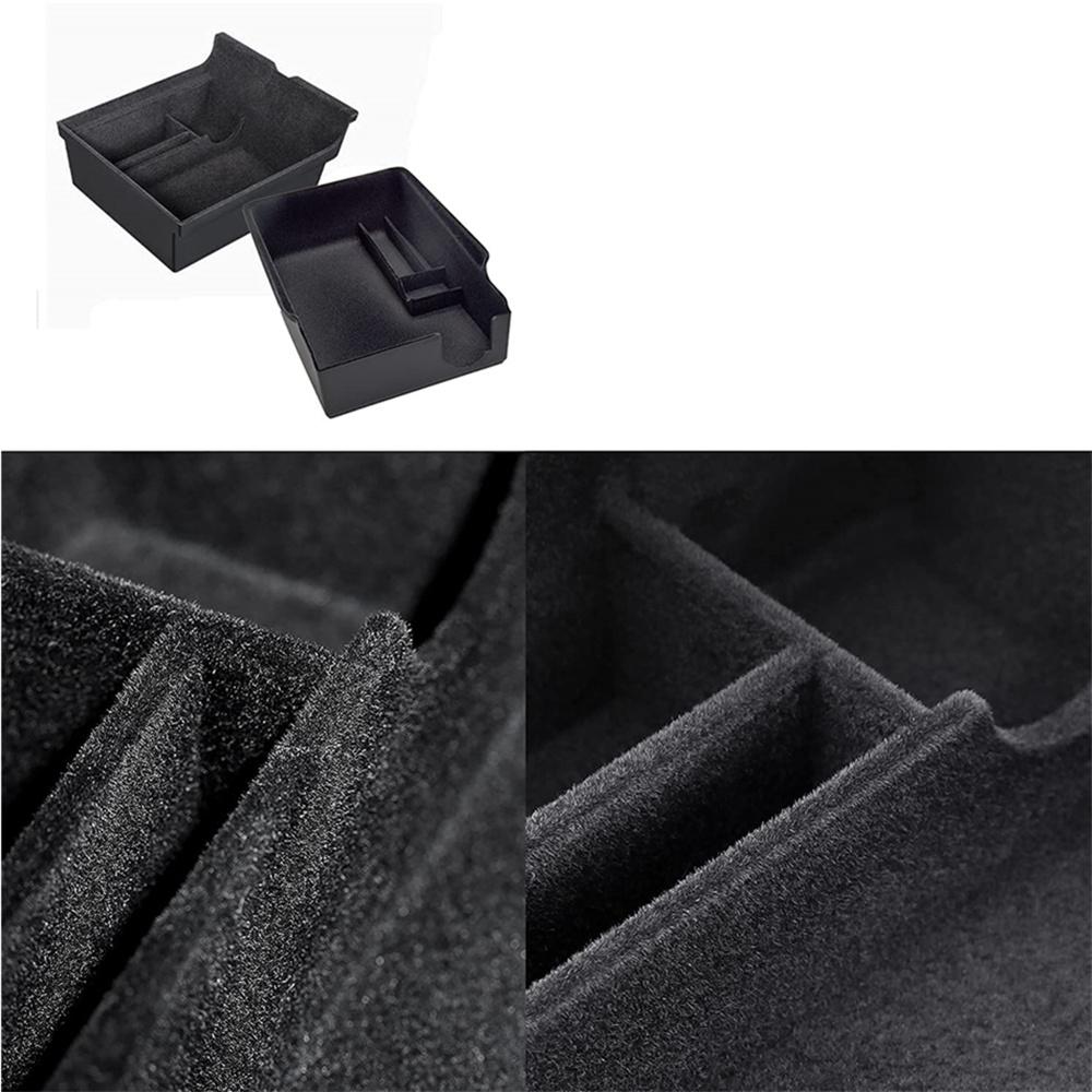 3Pcs Flocked Center Console Organizer Tray Storage Box For 2021 2022 Tesla Model3 Model Y