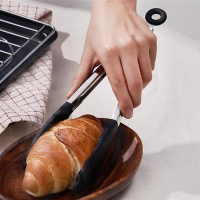 Casabenny Leaf Silicone Cooking Tongs_Black