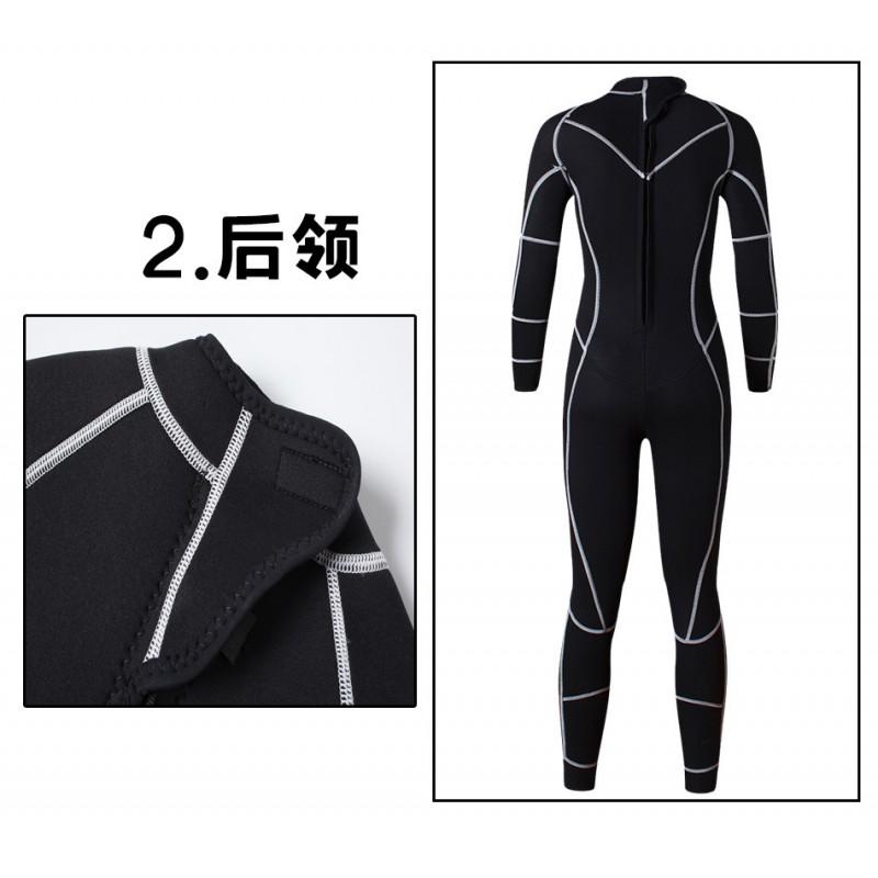 Womens 3mm Full Bodysuit Wetsuit Snorkeling Diving Swimming Summer Winter Spring Fall Ultra Stretch Warm Water Sport