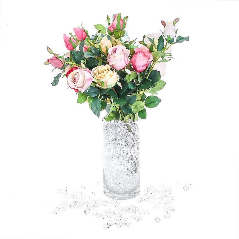 150 PCS Fake Diamonds Plastic Ice Cubes Acrylic Clear Ice Rock Diamond Crystals Fake Ice Cubes Gems