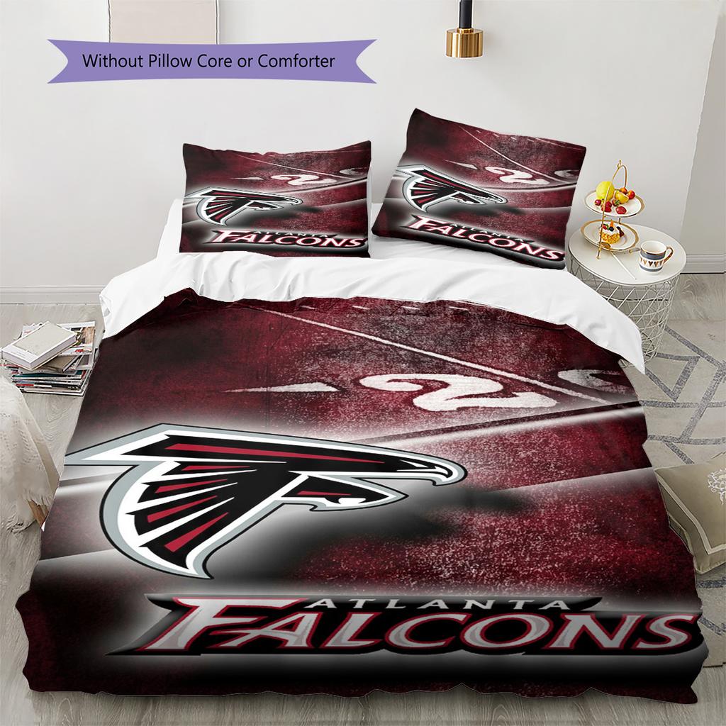 Falcons Pattern Bedding Set Quilt Cover Pillowcase Home Decor Gift (1 * Duvet Cover + 2 * Pillowcase, Without Core)